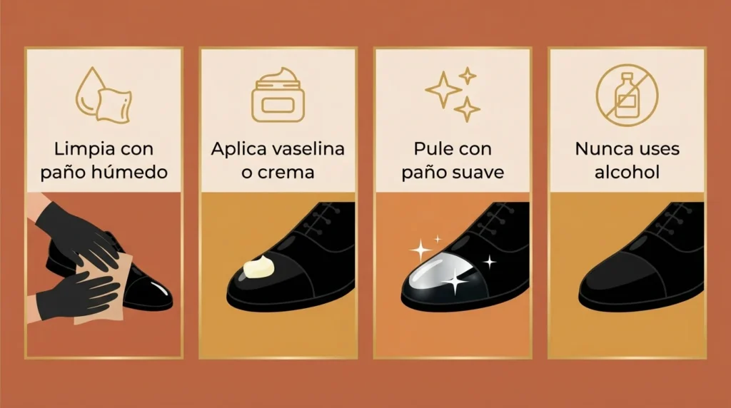Infografía - Cómo limpiar y sacar brillo a los zapatos de charol Infografía - Cómo limpiar y sacar brillo a los zapatos de charol