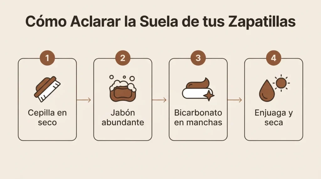 aclarar suela de tenis