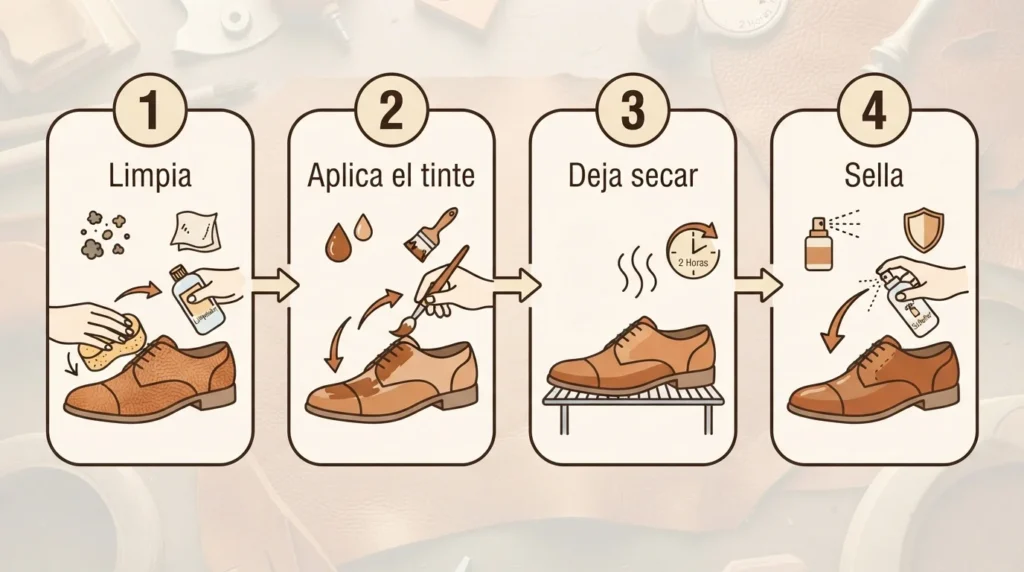 Infografía - Cómo devolver el color y dar vida a la gamuza vieja